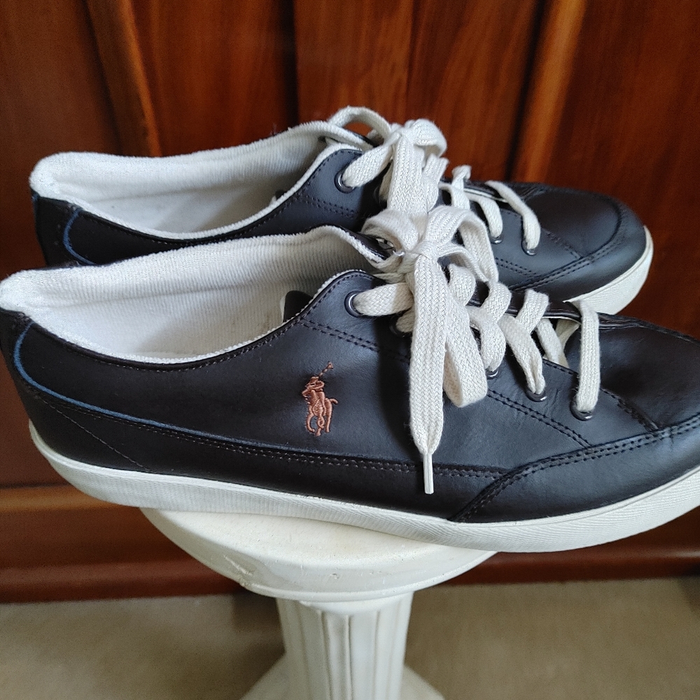 Polo Brown Leather Sneakers Size 11.5D